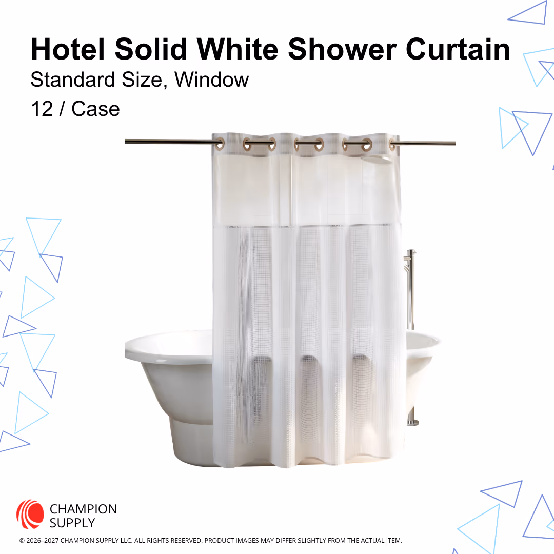 Shower Curtain With Window, White, Case of 12